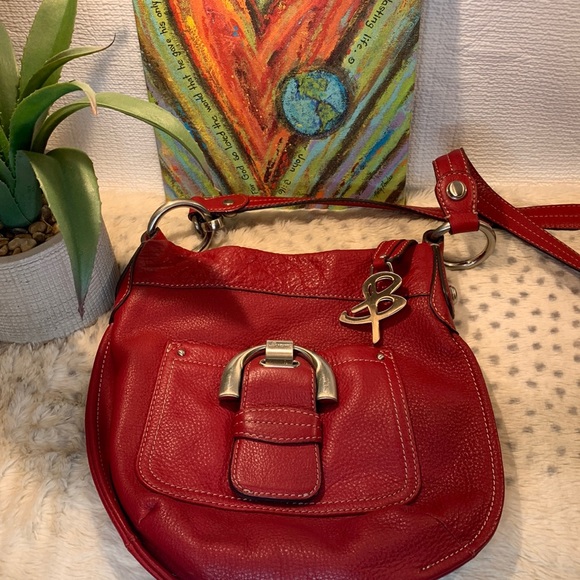 Handbags - B. Makowski Red Leather Crossbody